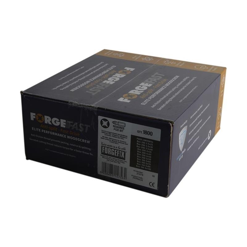 Forgefix ForgeFast Pozi Compatible Wood Screw Forge Pack 1800 Piece