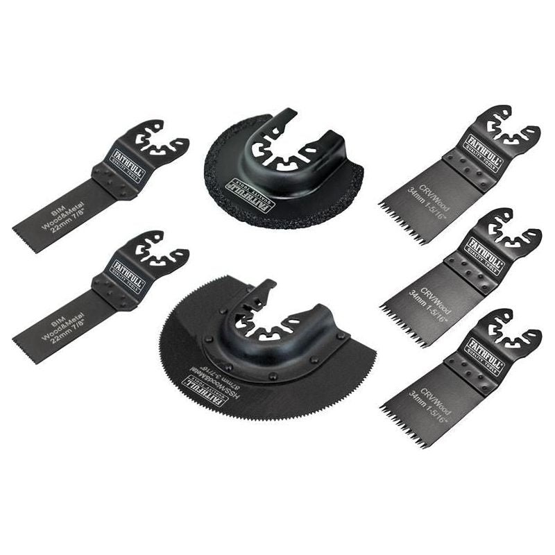 Faithfull Multi-Function Tool Blade Set, 7 Piece