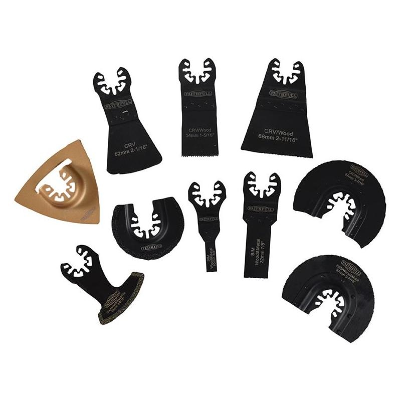Faithfull Multi-Function Tool Mixed Blade Set 10 Piece