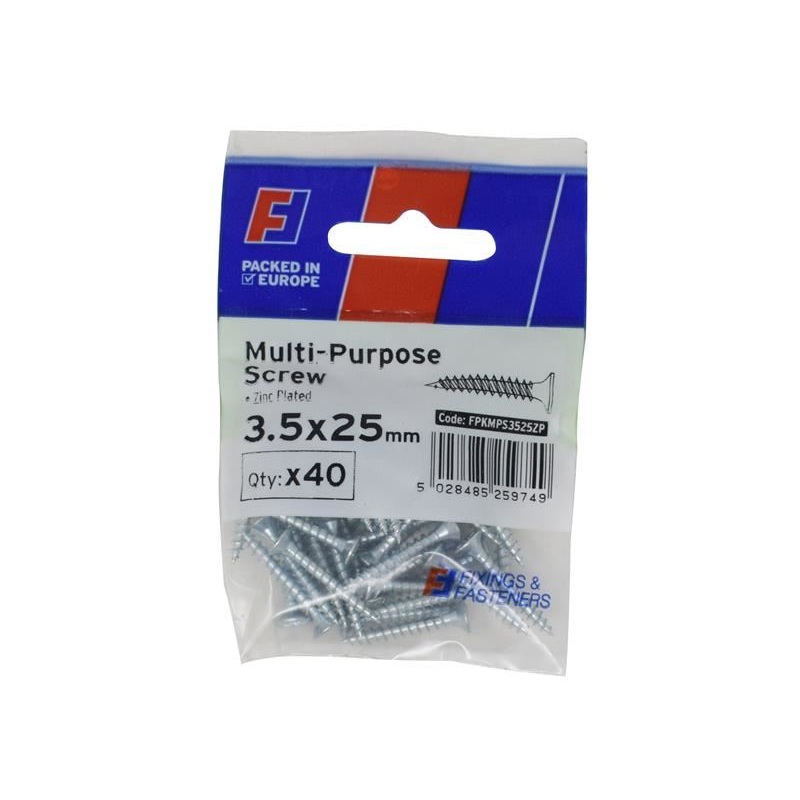 ForgeFix Multi-Purpose Pozi Screw CSK ST ZP 3.5 x 25mm ForgePack 40