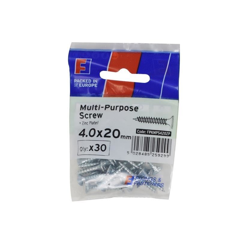 ForgeFix Multi-Purpose Pozi Screw CSK ST ZP 4.0 x 20mm ForgePack 30