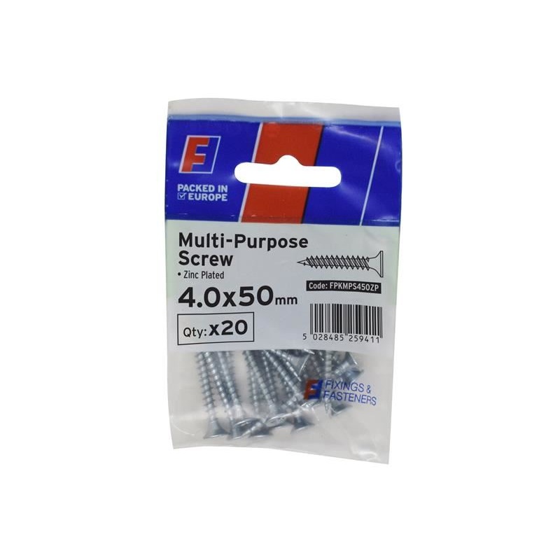 ForgeFix Multi-Purpose Pozi Screw CSK ST ZP 4.0 x 50mm ForgePack 10