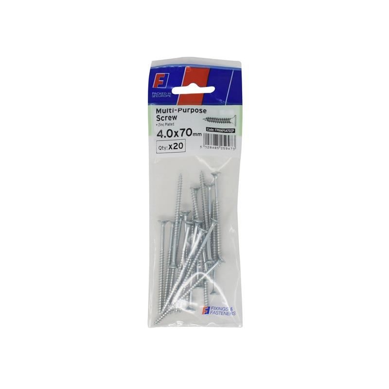 ForgeFix Multi-Purpose Pozi Screw CSK ST ZP 4.0 x 70mm ForgePack 20