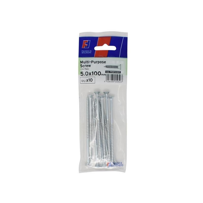 ForgeFix Multi-Purpose Pozi Screw CSK ST ZP 5.0 x 100mm ForgePack 10
