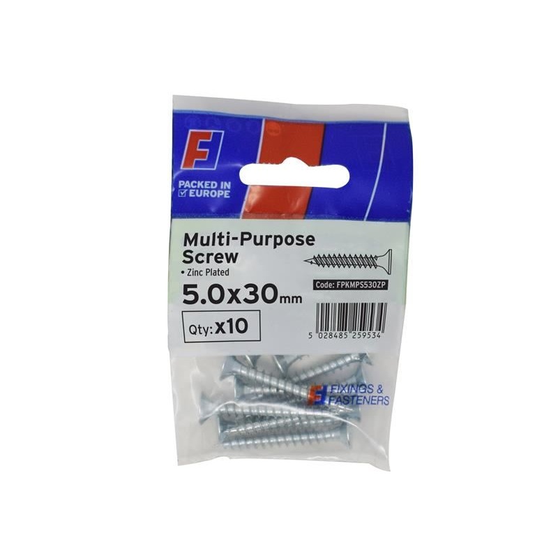 ForgeFix Multi-Purpose Pozi Screw CSK ST ZP 5.0 x 30mm ForgePack 10