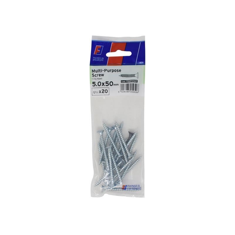 ForgeFix Multi-Purpose Pozi Screw CSK ST ZP 5.0 x 50mm ForgePack 20