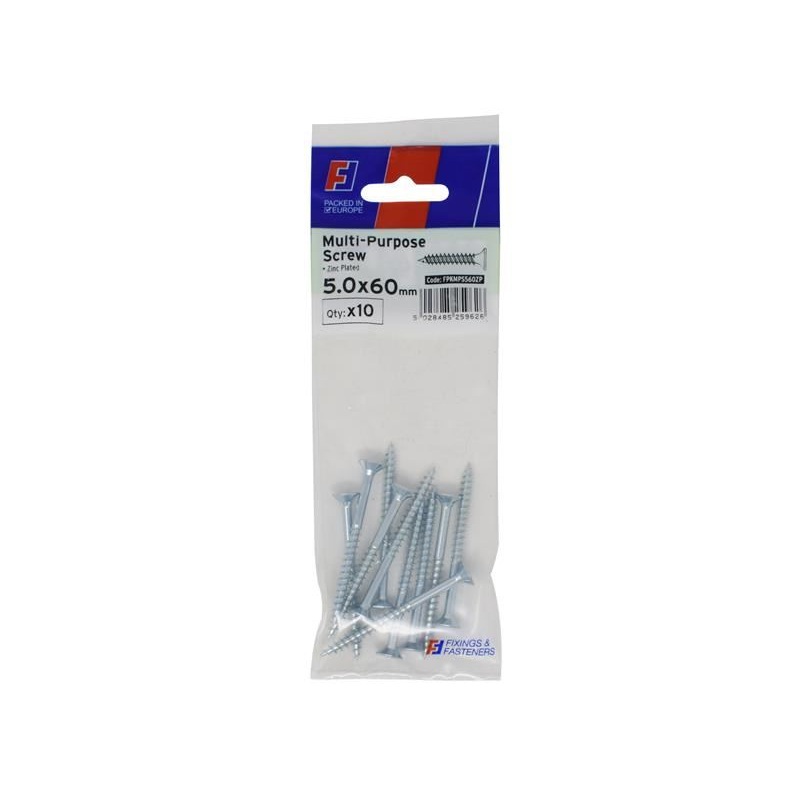 ForgeFix Multi-Purpose Pozi Screw CSK ST ZP 5.0 x 60mm ForgePack 10