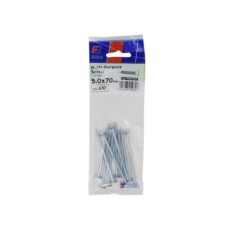 ForgeFix Multi-Purpose Pozi Screw CSK ST ZP 5.0 x 70mm ForgePack 10