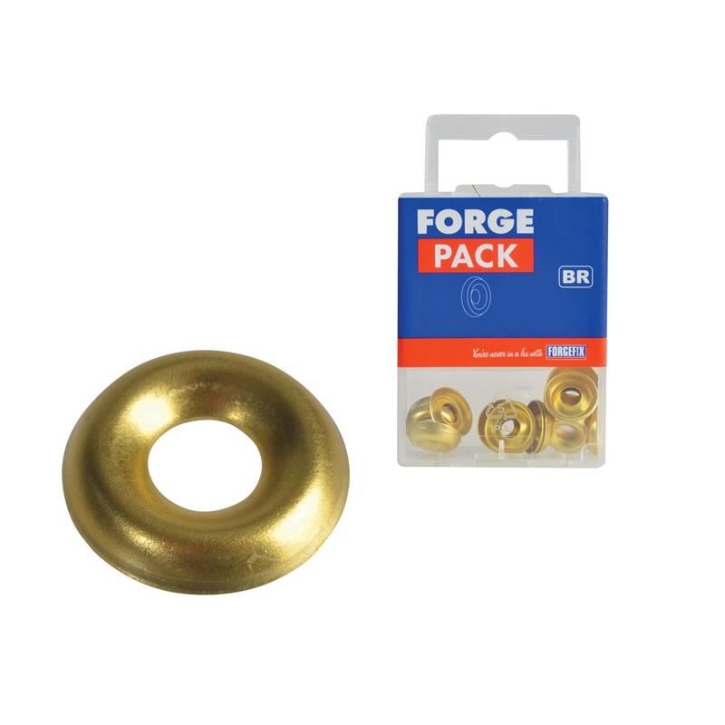 ForgeFix Screw Cup Washer Brass No.8 ForgePack 20