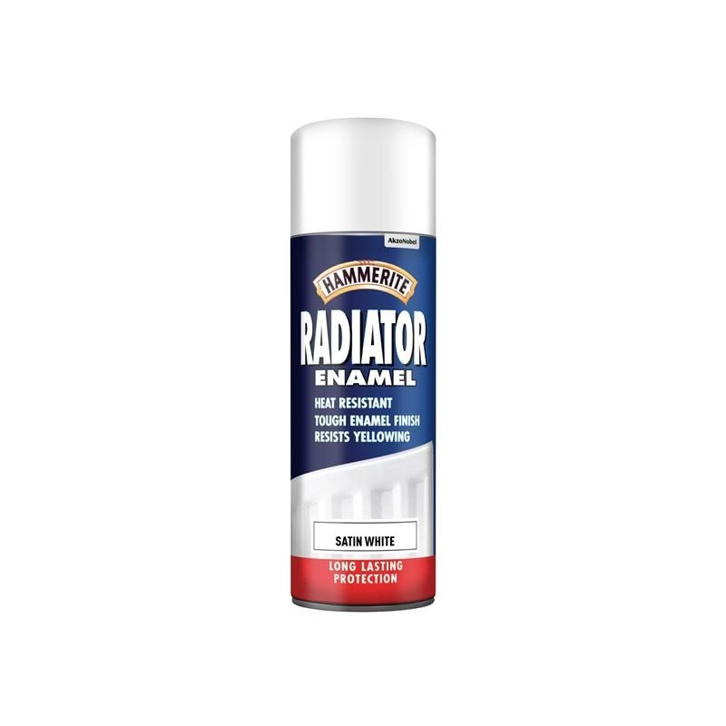 Hammerite Radiator Enamel Aerosol Satin White 400ml