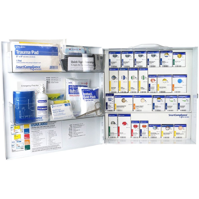 SmartCompliance Large ANSI B Metal First Aid Cabinet Without Medications for General Business