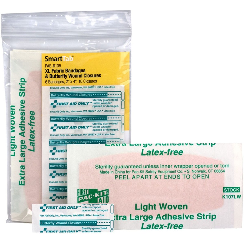 SmartCompliance Refill 2x 4 Fabric Adhesive Bandages , Plastic Butterfly Bandages