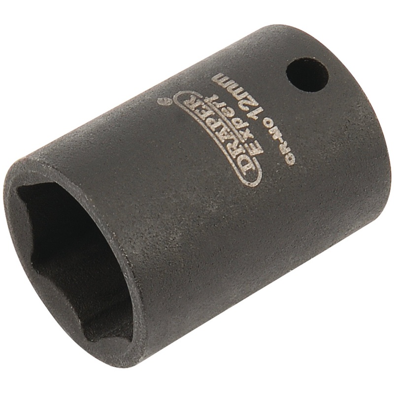 Draper Expert HI-TORQ 6 Point Impact Socket, 1/4 Sq. Dr., 12mm