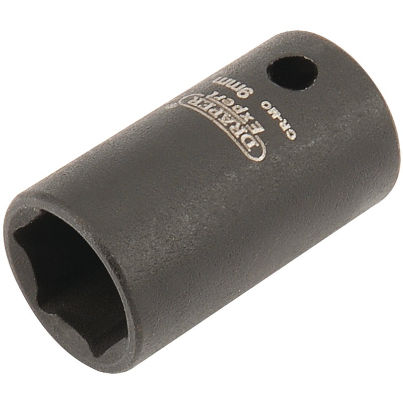 Draper Expert HI-TORQ 6 Point Impact Socket, 1/4 Sq. Dr., 9mm