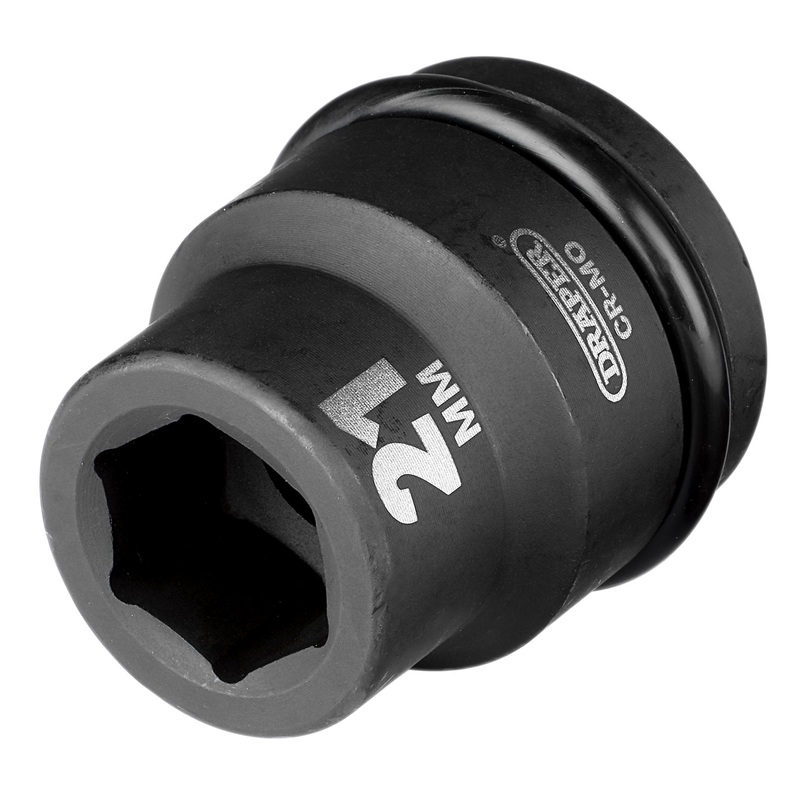 Draper Expert HI-TORQ 6 Point Impact Socket, 3/4 Sq. Dr., 21mm