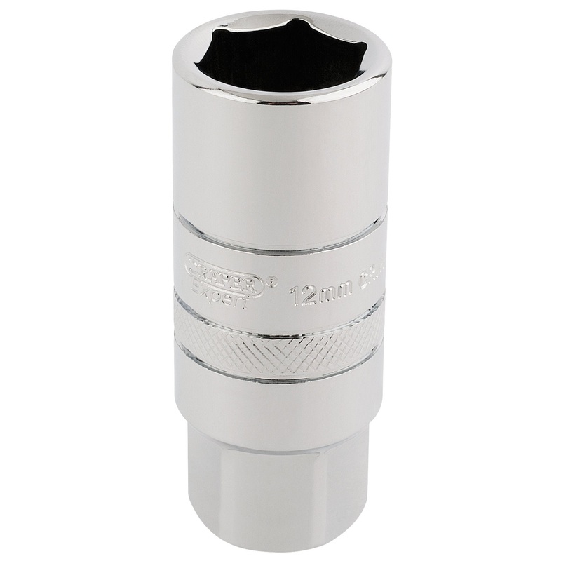 12mm Thread 6 Point Spark Plug Socket, 3/8 Sq. Dr., 18mm