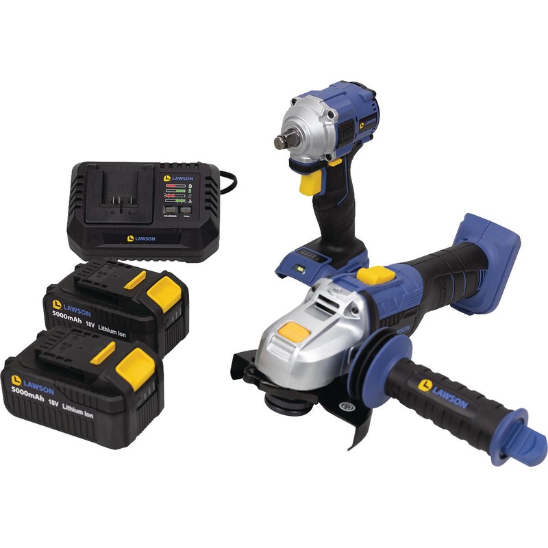 18V 2-Tool Right Angle Grinder and Impact Wrench Kit