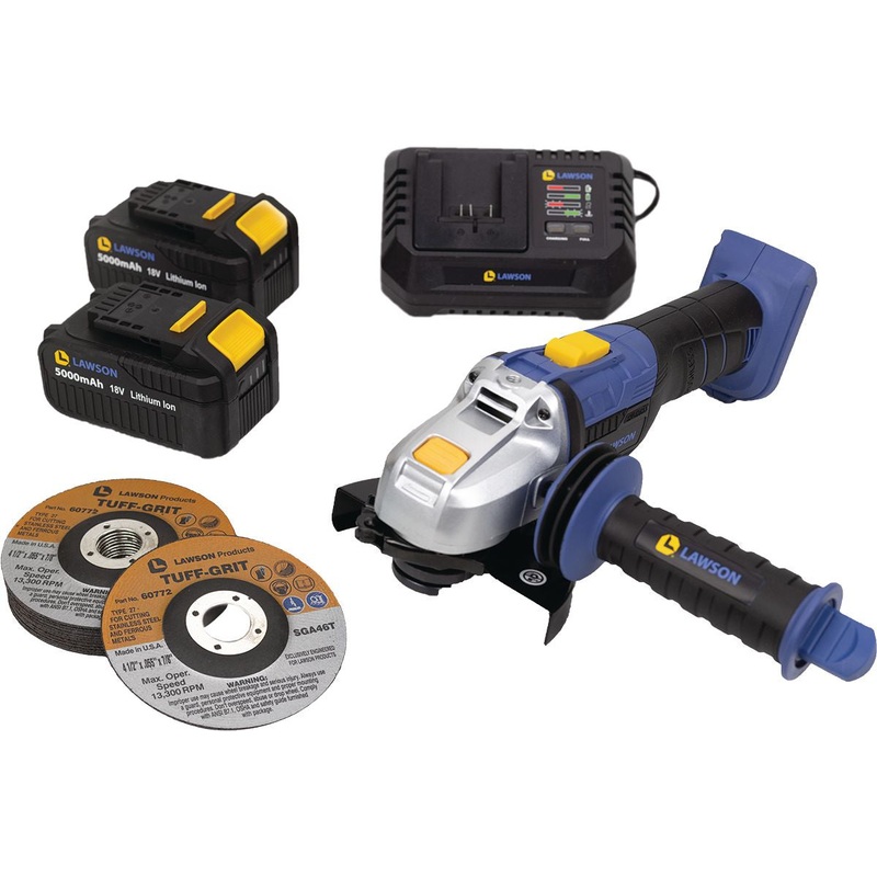 18V Right Angle Grinder with Aluminum Oxide Cut-Off Wheels