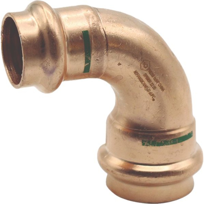 90 Copper Reducing Elbow, 3/4 x 1/2