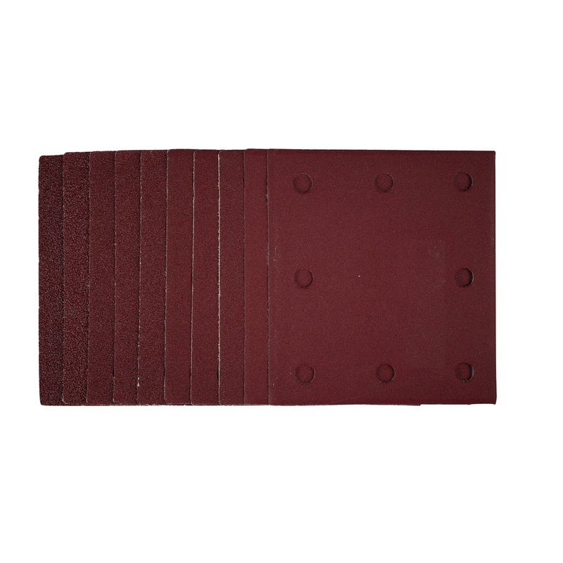 1/4 Sanding Sheets with Hook and Loop, 115 x 105mm, Assorted Grit (Pack of 10)