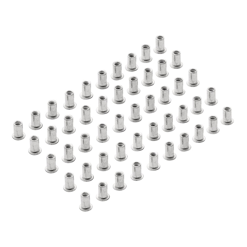 Zinc Plated Threaded Insert Rivet Nuts, M4 x 0.7mm (Pack of 50)