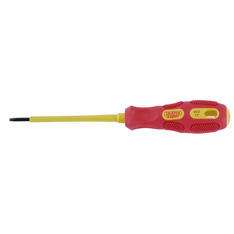 VDE Approved Fully Insulated Plain Slot Screwdriver, 2.5 x 75mm