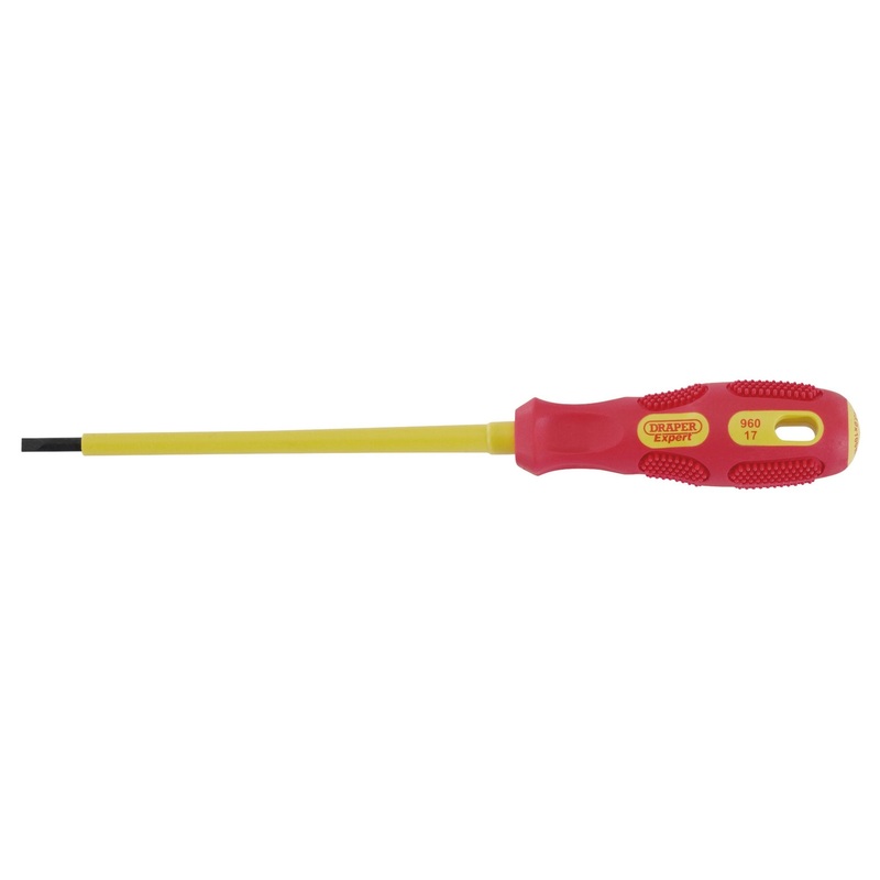 VDE Approved Fully Insulated Plain Slot Screwdriver, 3.0 x 100mm