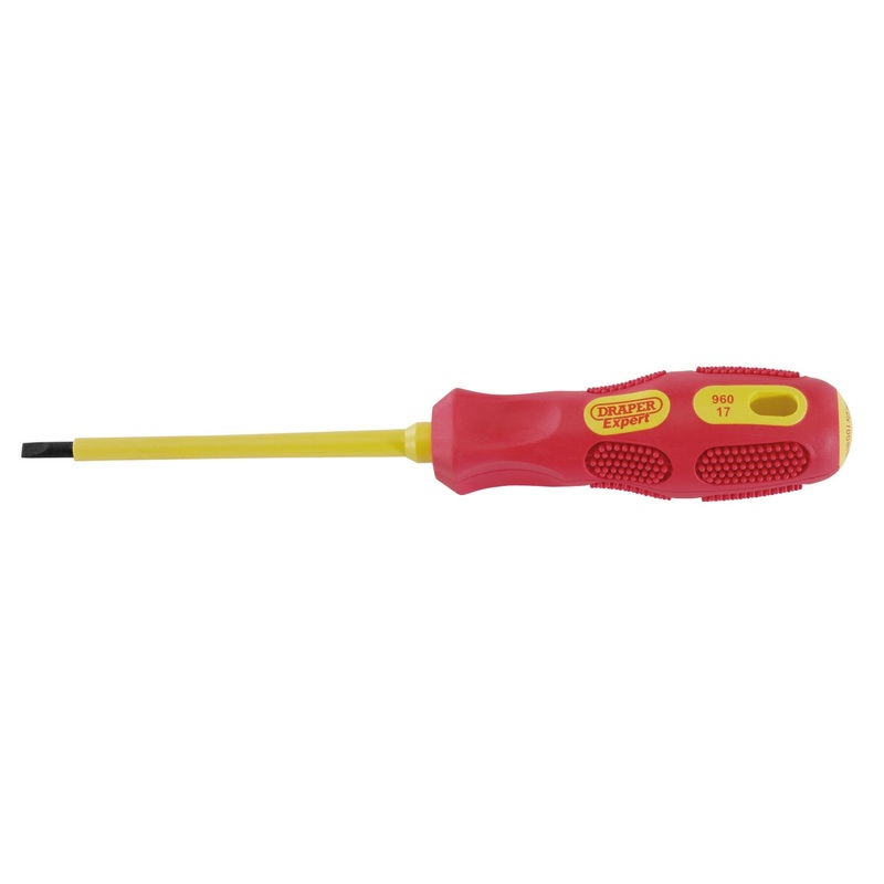 VDE Approved Fully Insulated Plain Slot Screwdriver, 4.0 x 100mm