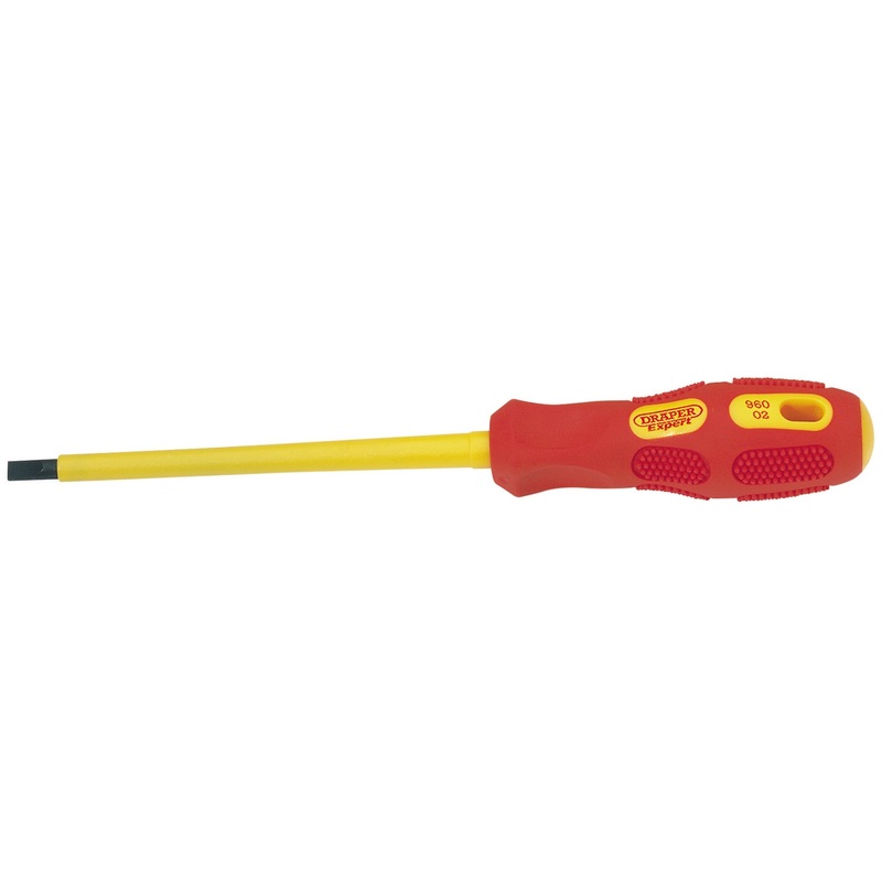 VDE Approved Fully Insulated Plain Slot Screwdriver, 5.5 x 125mm (Sold Loose)
